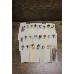Antique gradation long card portrait photograph collection lot of 23 cards 1900s